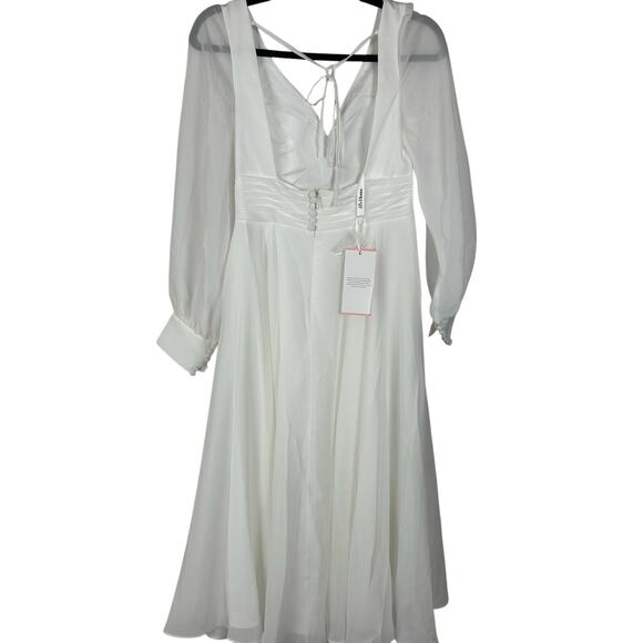 JJ's House Ivory Chiffon Long Sleeve Formal Dress – Size 4 – NWT - Picture 3 of 7